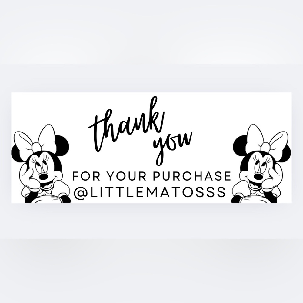 100 Custom Minnie Thank You Stickers
